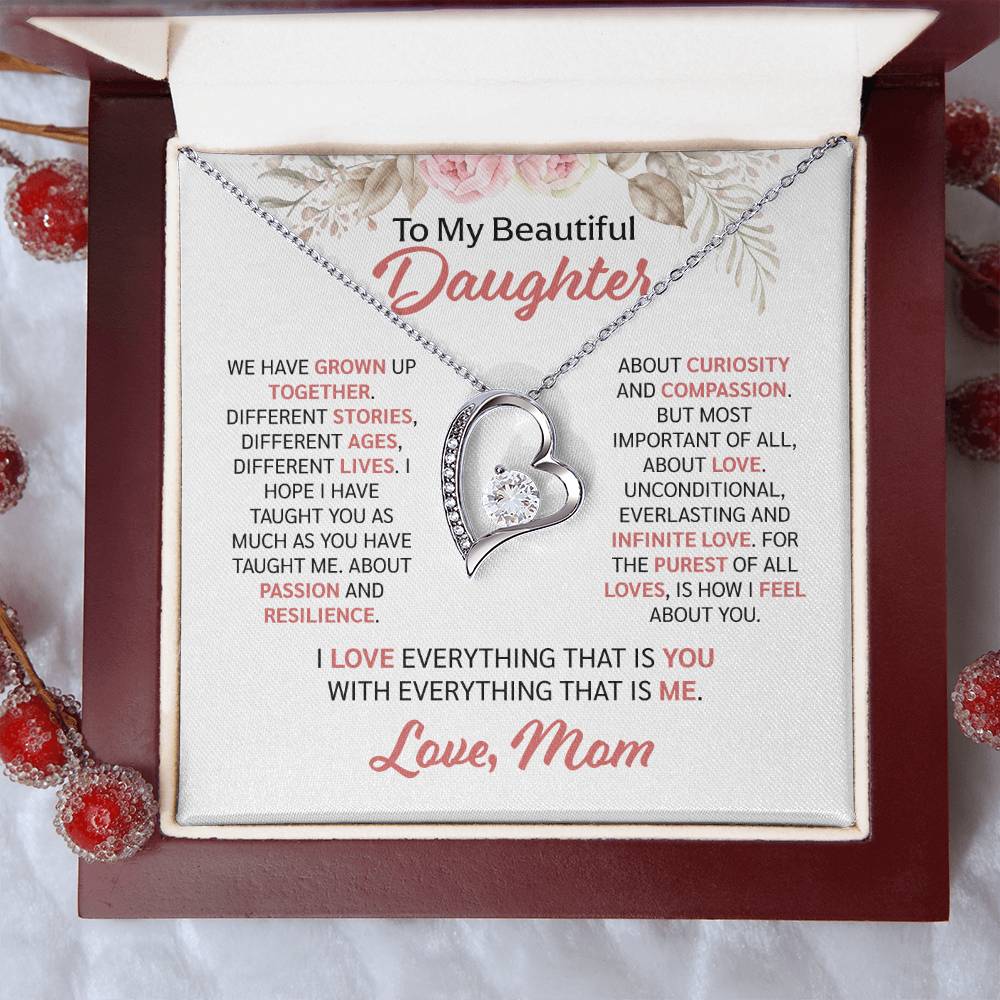 To My Daughter - We Have Grown Together | Heart Necklace