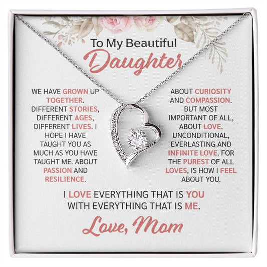 To My Daughter - We Have Grown Together | Heart Necklace